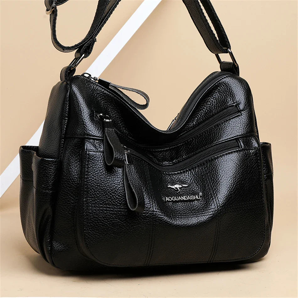 Classic Shoulder Bags High Quality Multi Pockets Soft Leather Crossbody Bags for Women 2024 Designer Luxury Handbags Purses