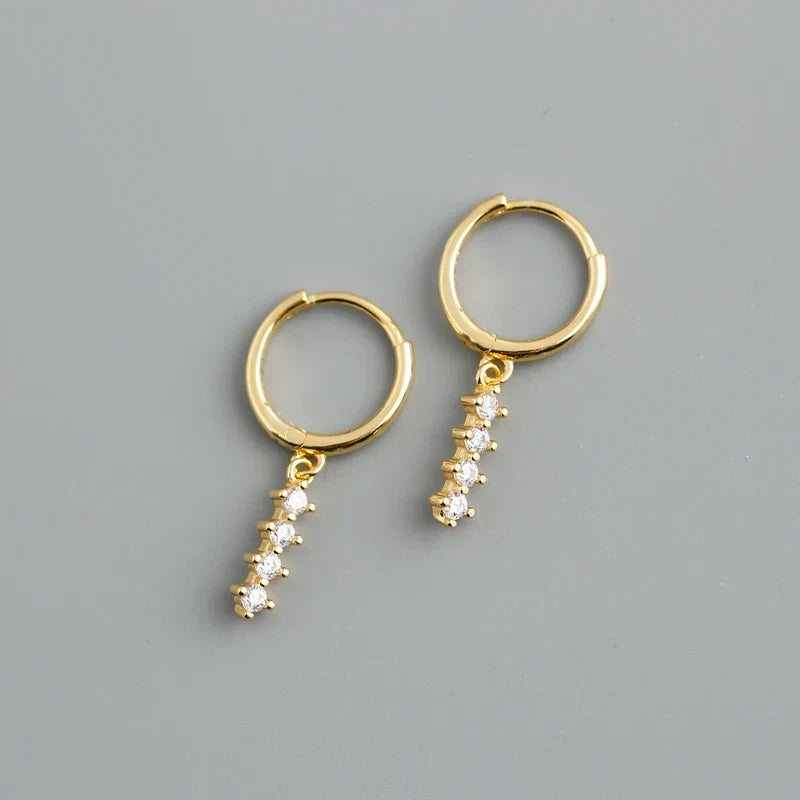 New Arrival Fashion Korean Blue Zircon Spike Geometric Stud Earrings for Women Real 925 Sterling Silver Gothic Jewelry