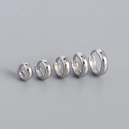 925 Sterling Silver Minimalism Punk Rock Wide Hoop Earrings for Women Men Fashion Gothic Bohe Huggie Ear Buckle Jewelry