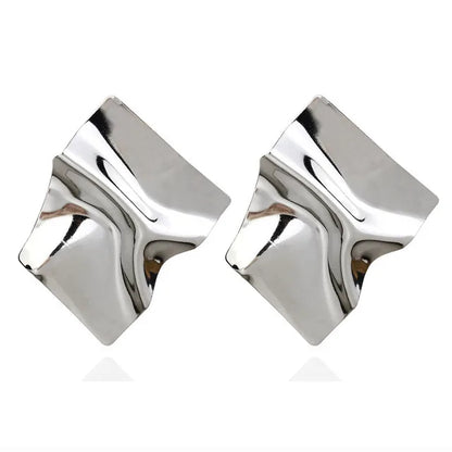 Vintage Earrings Women Bohemian Big Irregular Geometric Gold Metal Dangle Drop Earrings Exaggerated Jewelry 2024