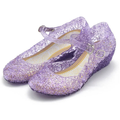 Elsa Costumes Flats Shoes Snow Queen Princess Birthday Sandals for Girls Toddler Kids
