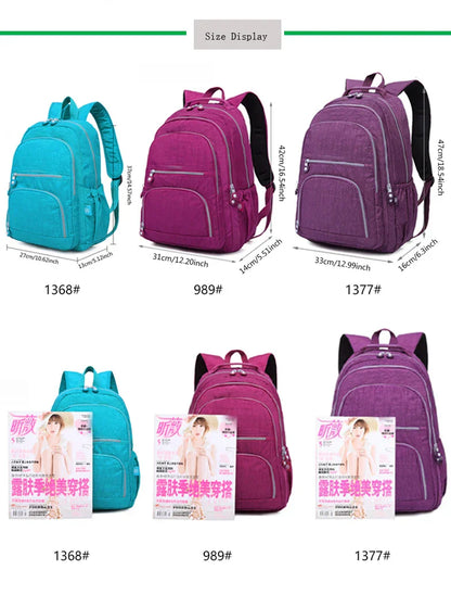 Aesthetic School Backpacks for Teenagers Girl 2024 Nylon Waterproof Travel BackPack Purse Women Laptop Bagpack Mochila