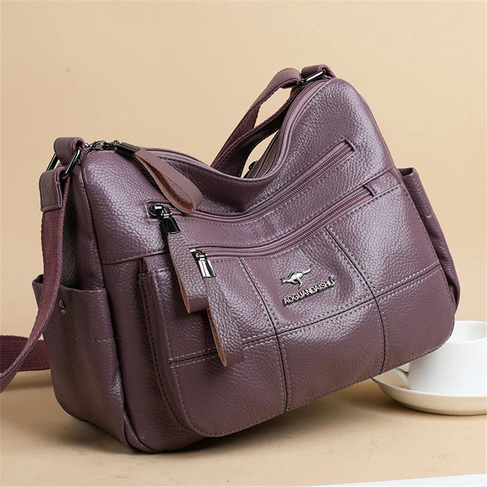 Classic Shoulder Bags High Quality Multi Pockets Soft Leather Crossbody Bags for Women 2024 Designer Luxury Handbags Purses