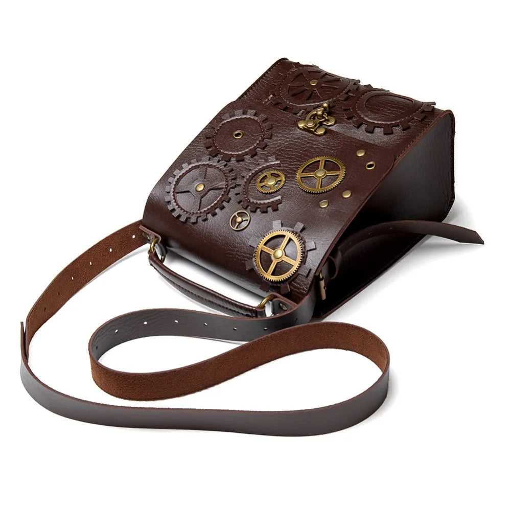 Steampunk Single Shoulder Bags Vintage Women Handbags Gothic Messenger Crossbody Bag Ladies Rivet Top-Handle Bags Pack
