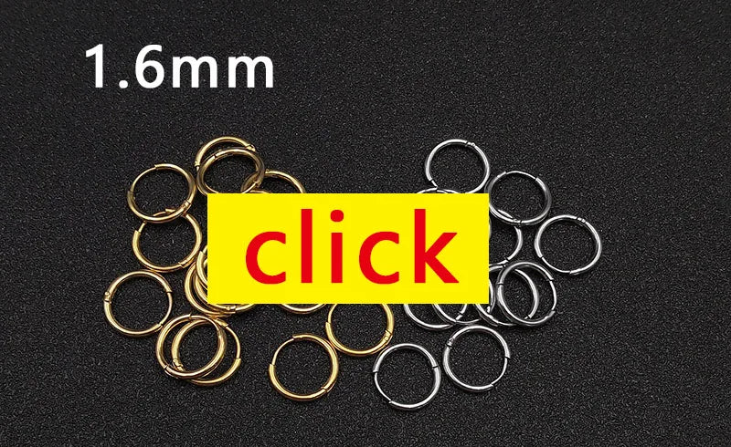 10pcs/lot Stainless Steel Hoop Earrings 2.5mm 2.0mm Thick for Men Women Blue Black Gold Colorful Round Circle Earring Wholesale