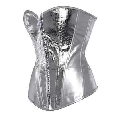 Faux Leather Corset Sexy Clubwear Bustier Hot Lingerie  Zipper Costume Lace up  Waist Cincher Top Plus Size