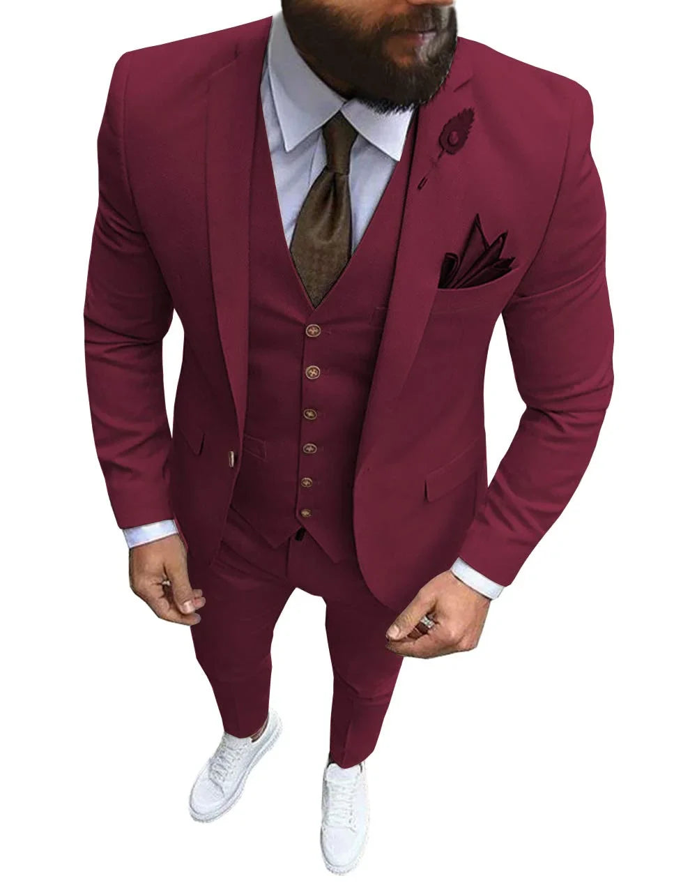 Ternos Masculinos de Baile Smoking Slim Fit 3 Peças Ternos de Casamento para Noivos