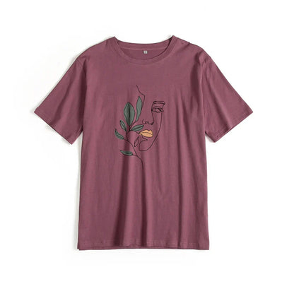 Gothic Graphic T Shirt Women 2023 Summer New Oversized Cotton Tees Casual Aesthetic Character Printed O Neck Tops