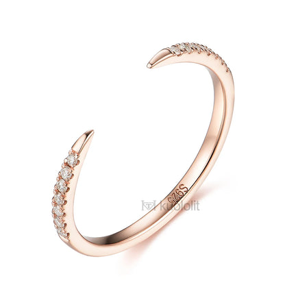 AU750 18K 14K Rose Gold Moissanite Ring for Women  Solitaire Matching Wedding Diamond V Band Engagement Christmas 2022