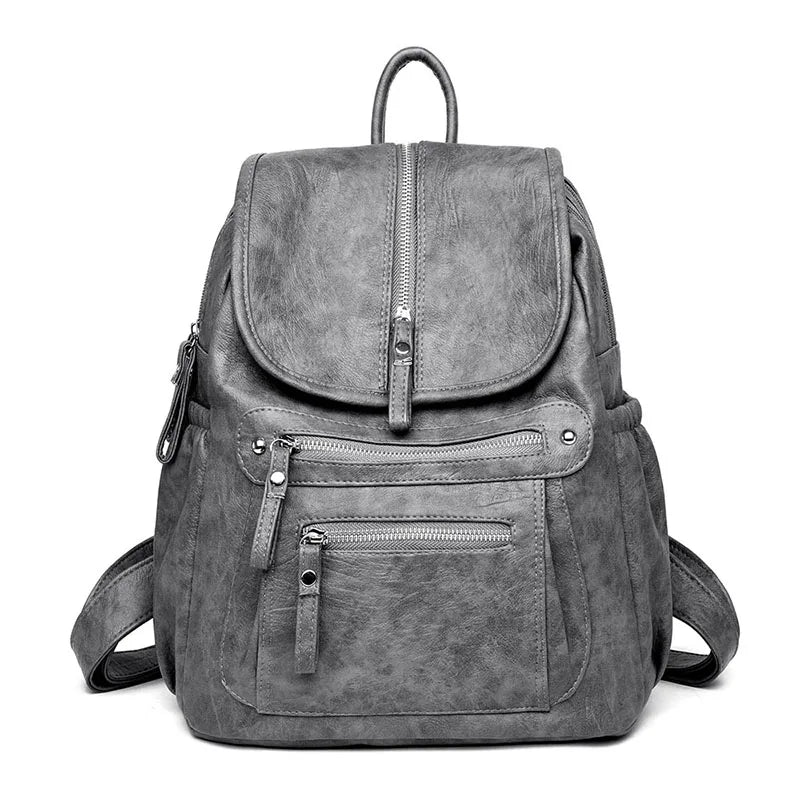 Women High Quality Leather Backpacks Vintage Female Shoulder Bag Sac a Dos Travel Ladies Bagpack Mochilas School Bags For Girls