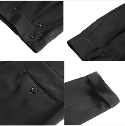 2024 Mens Elegant Formal Party Suits Pants Solid White Grey Pencil Trouser Korean Fashion Waist Buckle Suit Pants Men Streetwear