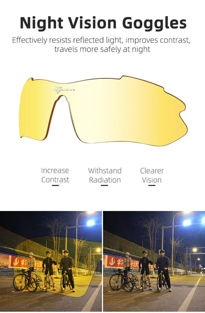 Cycling Polarized glasses Bike Sunglasses Outdoor Sports Sunglasses MTB PC Goggles Eyewear 5/3 Lens Bicycle Accessory