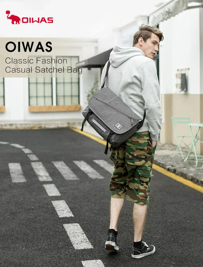 15 Inch Laptop Men Messenger Bag Fashion Travel Sling Shoulder Bag Men's Canvas Briefcase Male Crossbody Pack For Teenages