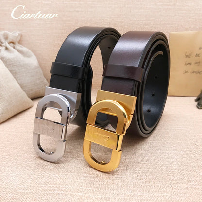 2026 Ciartuar official store new design belt high quality for men genuine leather first layer luxry buckle