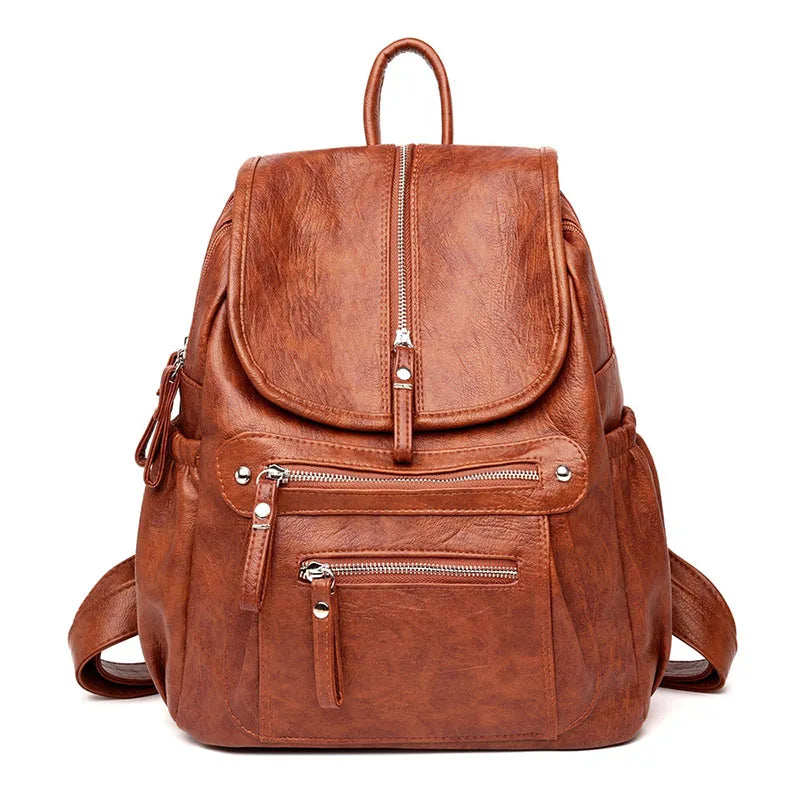 Women High Quality Leather Backpacks Vintage Female Shoulder Bag Sac a Dos Travel Ladies Bagpack Mochilas School Bags For Girls