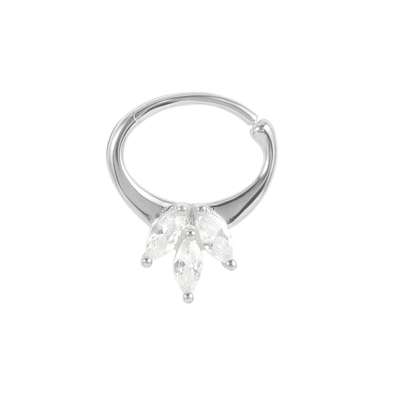 Multible Crystal Hoop Earrings for Women 2021 925 Sterling Silver Ear Nose Jewelry Earrings Heart Round joyas de plata 925