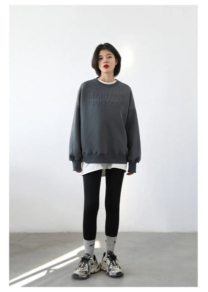 Spring Autumn Women's Solid Color Loose Long Sleeve T-shirt O-neck Basic Top Bottomed Shirt Casual  Tshirt Woman Female