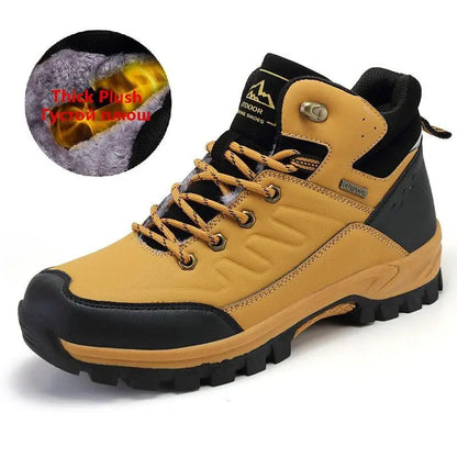 Brand Winter Men's Boots Warm Men's Snow Boots High Quality Leather Men Sneakers Outdoor Men Hiking Boots Work Shoes Size 39-46