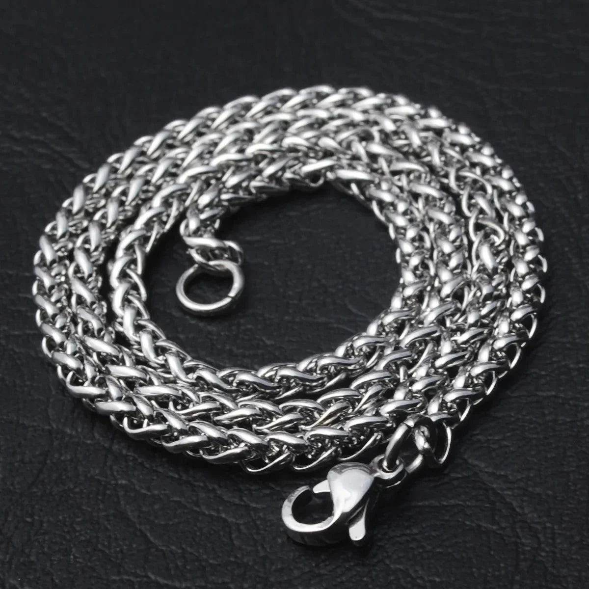 STAINLESS STEEL SILVER COLOR TWIST ROPE CHAIN NECKLACE FOR MEN Women HIP HOP PUNK Jewelry Accessories 3/4/5/6/8MM Thick