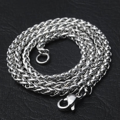 STAINLESS STEEL SILVER COLOR TWIST ROPE CHAIN NECKLACE FOR MEN Women HIP HOP PUNK Jewelry Accessories 3/4/5/6/8MM Thick
