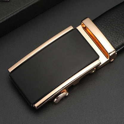 Men's Genuine Leather Automatic Buckle Belt Custom Engraved Name/Logo Ideal Waist Belt for Father's Day Personalized Gift