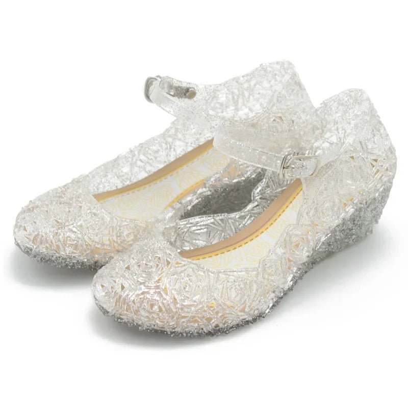 Elsa Costumes Flats Shoes Snow Queen Princess Birthday Sandals for Girls Toddler Kids