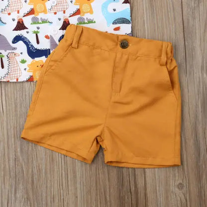 Toddler Boy Clothes 2pcs Newborn Kids Baby Boys Summer Tops T-shirt Dinosaur Pants Shorts Outfits Clothes