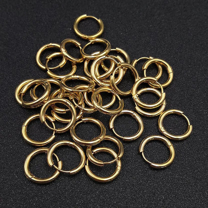 10pcs/lot Stainless Steel Hoop Earrings 2.5mm 2.0mm Thick for Men Women Blue Black Gold Colorful Round Circle Earring Wholesale