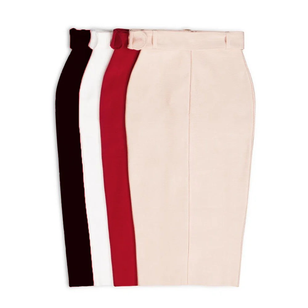 Sexy Bodycon Women's High Waist Bandage Skirt Knee Length Midi Pencil Office Party Club Elegant Skirts Clothing