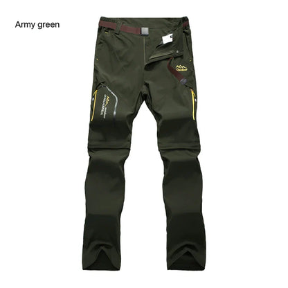 Men's Camping Hiking Pants Trekking High Stretch Summer Thin Waterproof Quick Dry UV-Proof Outdoor Travel Trousers