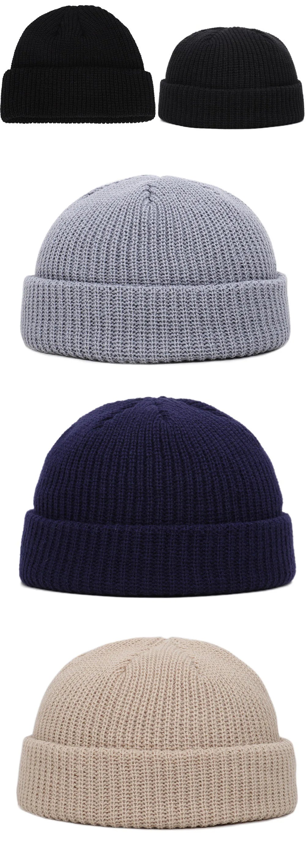 Winter Warm Beanies Casual Short Thread Hip Hop Hat Adult Men  Female Wool