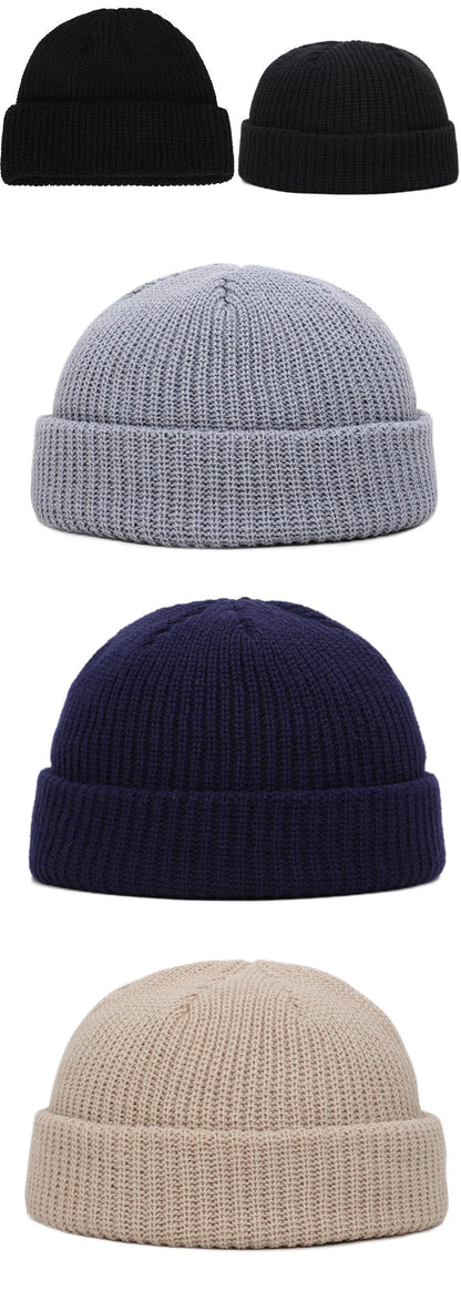 Winter Warm Beanies Casual Short Thread Hip Hop Hat Adult Men  Female Wool