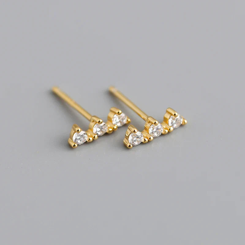 New Arrival Fashion Korean Blue Zircon Spike Geometric Stud Earrings for Women Real 925 Sterling Silver Gothic Jewelry