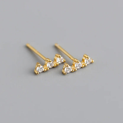 New Arrival Fashion Korean Blue Zircon Spike Geometric Stud Earrings for Women Real 925 Sterling Silver Gothic Jewelry