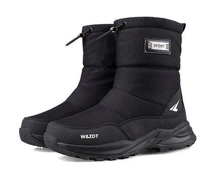Winter High Boots for Man Outdoor Travel Snow Boots Zipper Non-slip Cotton Shoes Men Plus Velvet Keep Warm Men Casual Shoes 46