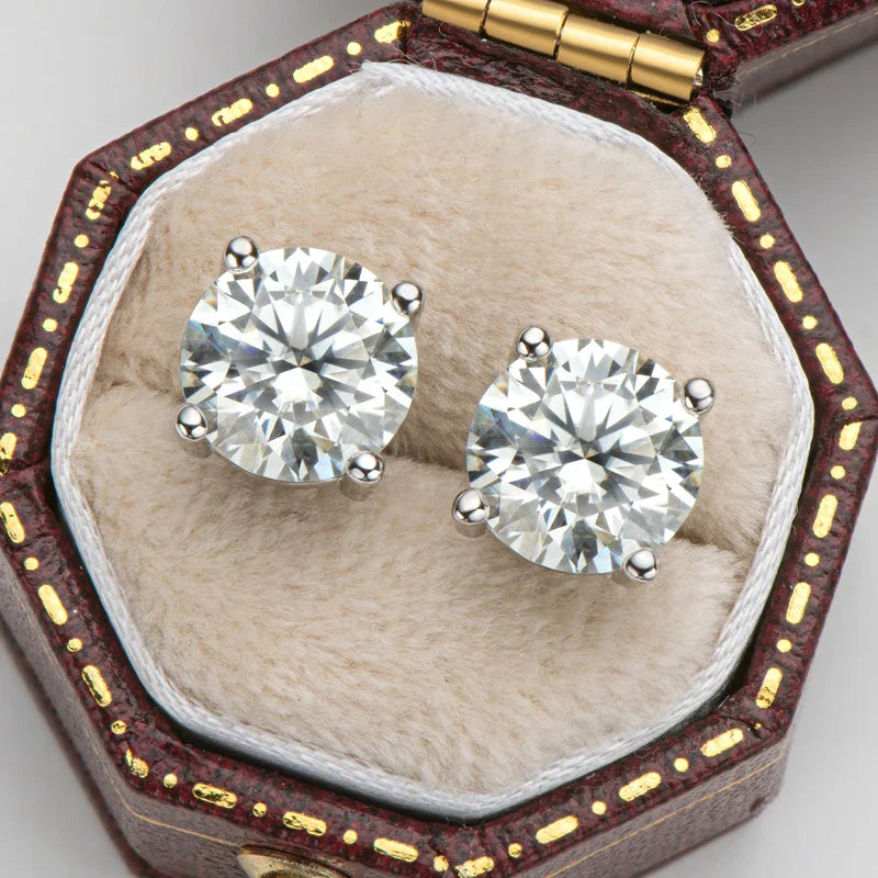 3mm/4mm/5mm/6.5mm/8mm/9mm/10mm/11mm Certified D VVS1 Moissanite Stud Earrings 925 Silver Earrings For Women Men Jewelry