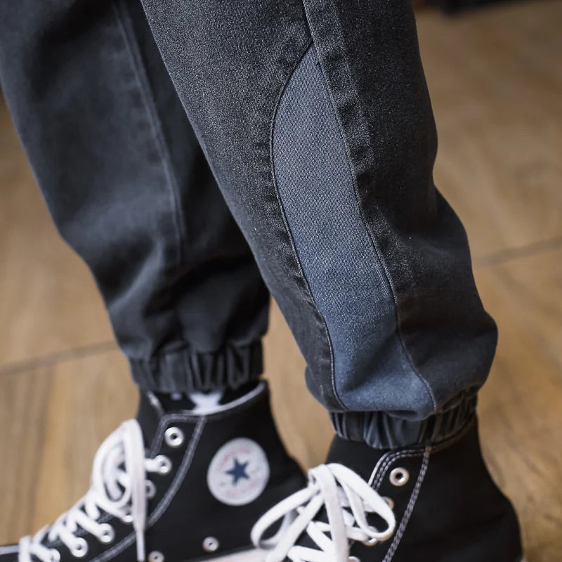 Calça Jeans Masculina Plus Size Solta Jogger Streetwear Harem Cargo Jeans Calças Jeans na Altura do Tornozelo