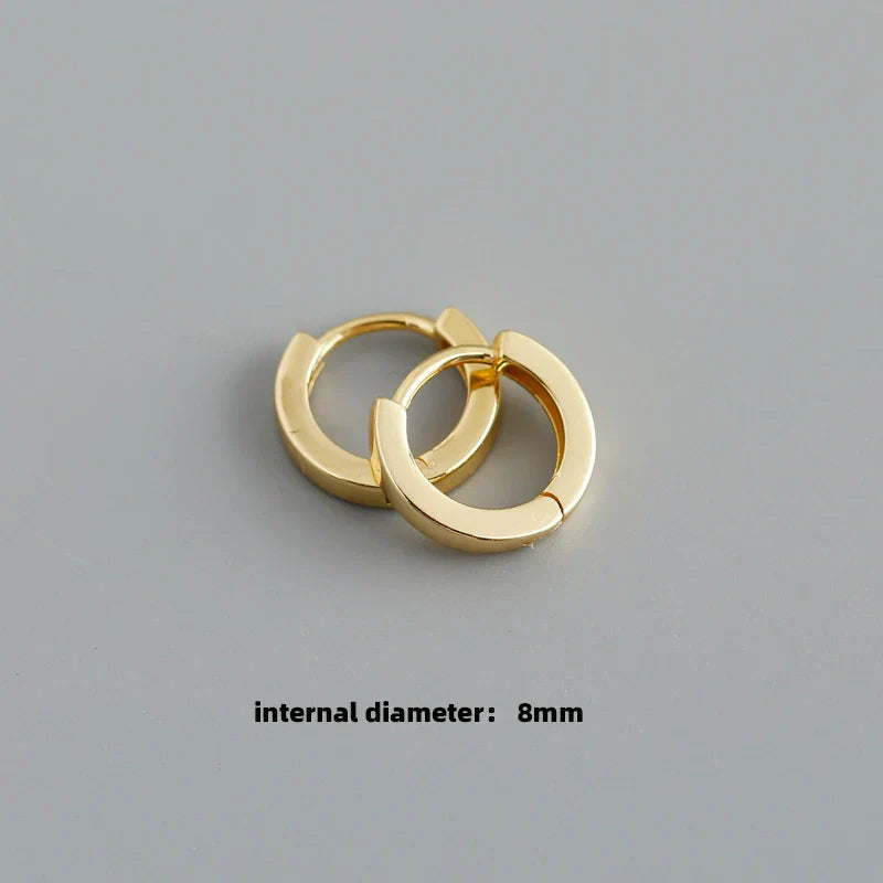 925 Sterling Silver Minimalist Punk Rock Circle Hoop Earrings for Women Men Goth Piercing Ear Buckle Charm Fine Jewelry
