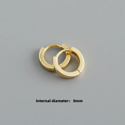 925 Sterling Silver Minimalist Punk Rock Circle Hoop Earrings for Women Men Goth Piercing Ear Buckle Charm Fine Jewelry