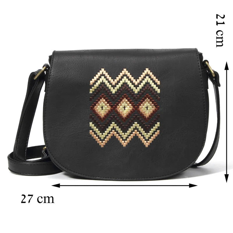 Fashion Shoulder Bag Vintage Women Handbag Purse Embroidery Messenger Bag Quality Small Bag for Girls Crossbody Bag