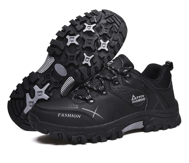 Men Winter Snow Boots Waterproof Leather Sneakers Super  Warm Men's Boots Outdoor Male Hiking Boots Work Shoes Size 39-47