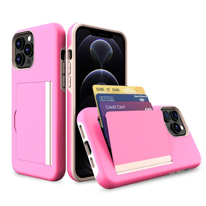 Credit Card Protective Wallets Case For iPhone 16 Pro 15 14 13 12 11 Pro Max for iPhone 16 Pro Max xr xs 7 8 Plus se 2020 Cover