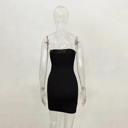 Off Shoulder Tube Dress Solid 2025 New Summer Women Bodycon Strapless Dress Black Mini Dress Women Slim Party Clubwear