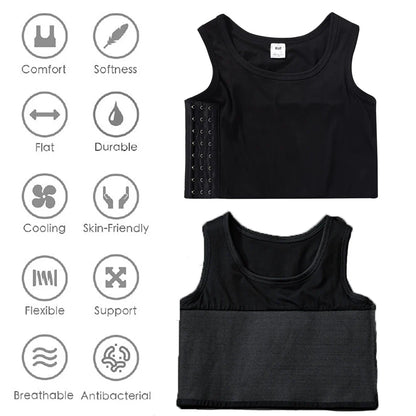 Women Tomboy Trans Elastic Chest Binder Breathable Cotton Slim Fit Tank Top