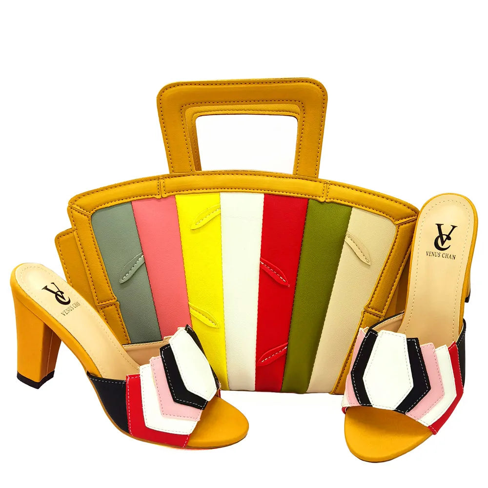 Black Color Comfortable Heels Italian Lady Shoes with Matching Bag for African Women Shoes and Bag Set