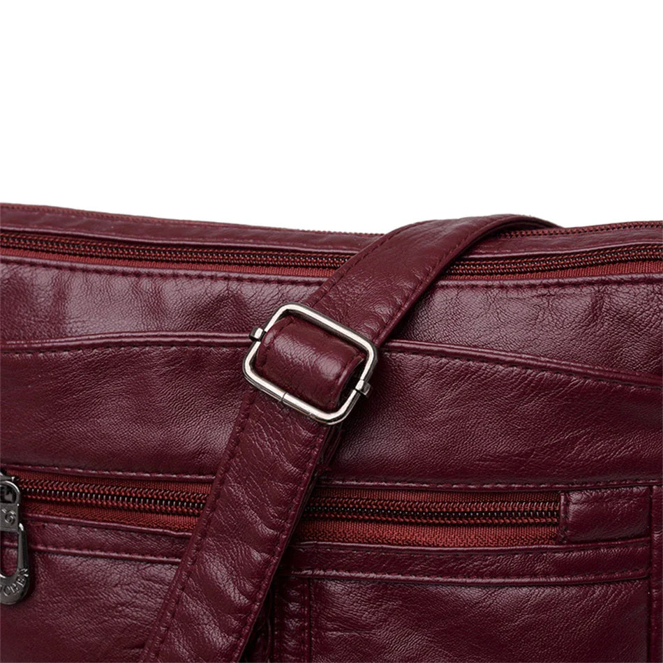 Fashion All-match Solid Color Messenger Bag High Capacity Womens Shoulder Bags 2021 New High Quality Pu Leather Women Handbag