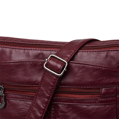 Fashion All-match Solid Color Messenger Bag High Capacity Womens Shoulder Bags 2021 New High Quality Pu Leather Women Handbag
