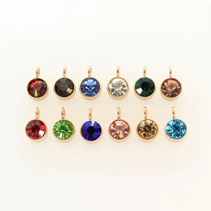 144Pcs/Lot Stainless Steel Birthstone Charms For Women Girl Pendant Earrings Bracelet Jewelry Gift Making DIY Accessories