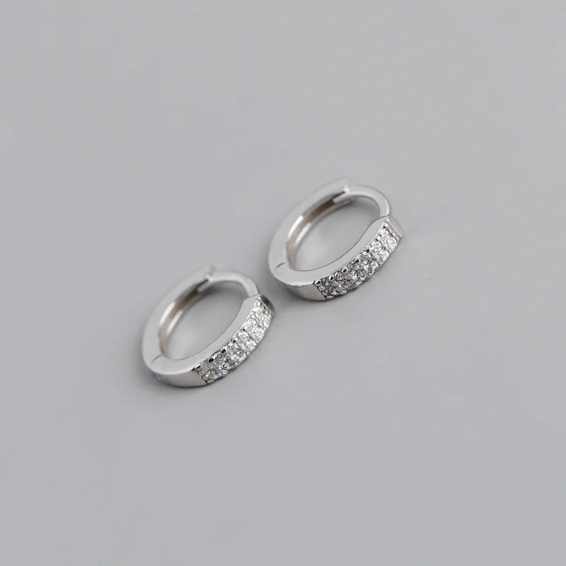 Real 100% 925 Sterling Silver Punk Hip-Hop Link Chain Gothic Studs Earrings for Fashion Women Jewelry Accessories 2022