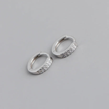 Real 100% 925 Sterling Silver Punk Hip-Hop Link Chain Gothic Studs Earrings for Fashion Women Jewelry Accessories 2022
